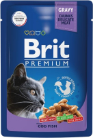 Влажный корм для кошек Brit Premium Cod Fish / 5048847 (85г) - 