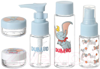 Набор флаконов для косметики Miniso Disney Animals Collection Дамбо / 0751 (6шт)