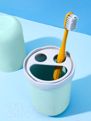 Набор стаканов для зубной щетки и пасты Miniso 7646 (синий)