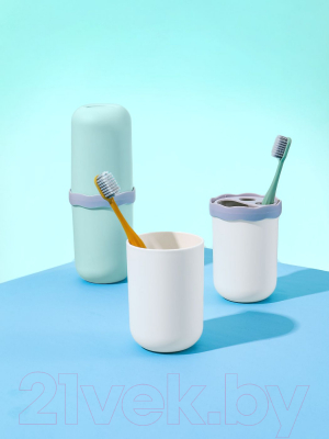 Изображение товара Набор стаканов для зубной щетки и пасты Miniso 7653 (белый)
