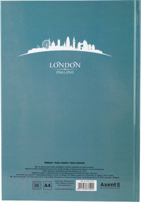 Записная книжка Axent Maps London А4 / 8422-516 (96л, бирюзовый)