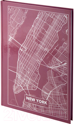 Записная книжка Axent Maps New York А4 / 8422-543 (96л, розово-коричневый)
