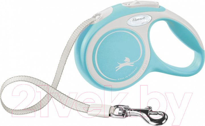 Поводок-рулетка Flexi New Comfort Ремень 5м / 213404 (S, светло-голубой)