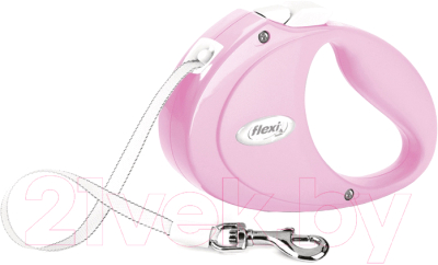 Поводок-рулетка Flexi Puppy ремень / 44506 (2м, розовый)