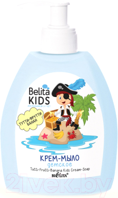 Крем-мыло жидкое детское Belita Kids Тутти-Фрутти-Банан Для мальчиков 3-7лет (300мл)