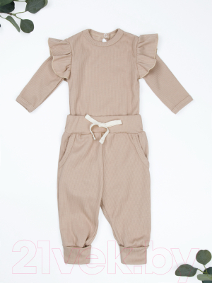Комплект одежды для малышей Amarobaby Fashion / AB-OD21-FS2/03-56 (бежевый, р. 56)