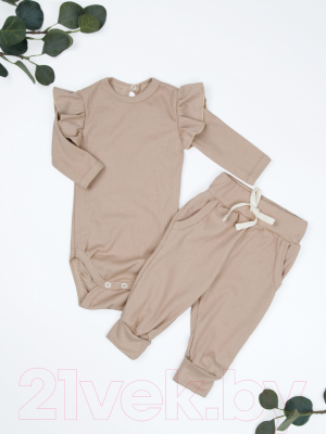 Комплект одежды для малышей Amarobaby Fashion / AB-OD21-FS2/03-74 (бежевый, р. 74)