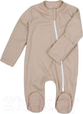 Комбинезон для малышей Amarobaby Fashion / AB-OD21-FS3/03-80 (бежевый, р. 80)