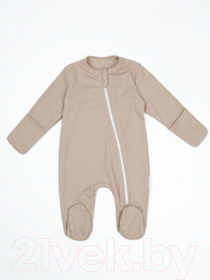 Комбинезон для малышей Amarobaby Fashion / AB-OD21-FS3/03-80 (бежевый, р. 80)