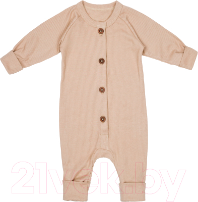 Комбинезон для малышей Amarobaby Fashion / AB-OD21-FS5/03-56 (бежевый, р. 56)