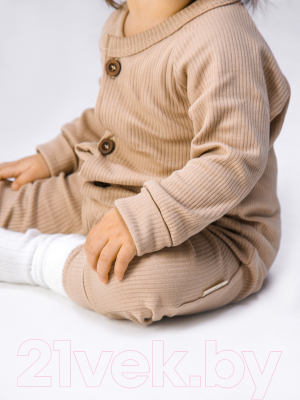 Комбинезон для малышей Amarobaby Fashion / AB-OD21-FS5/03-68 (бежевый, р. 68)
