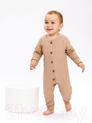 Комбинезон для малышей Amarobaby Fashion / AB-OD21-FS5/03-86 (бежевый, р. 86)