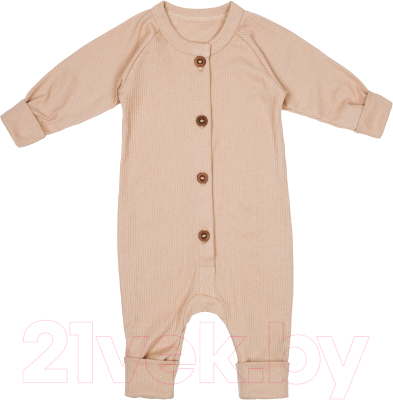 Комбинезон для малышей Amarobaby Fashion / AB-OD21-FS5/03-74 (бежевый, р. 74)