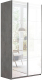 Шкаф-купе ТриЯ Траст СШК 2.120.60-13.15 2-х дверный (бетон/зеркало/стекло белый глянец) - 