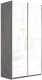 Шкаф-купе ТриЯ Траст СШК 2.120.60-15.15 2-х дверный (бетон/стекло белый глянец) - 