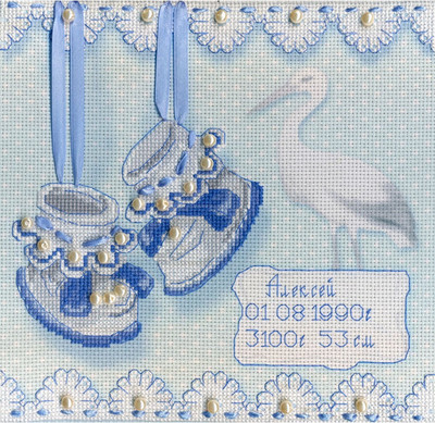 

Набор для вышивания, Метрика пинетки / РК-314М