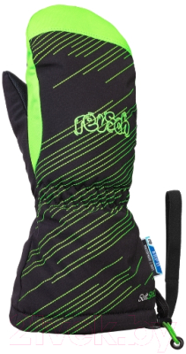 Варежки лыжные Reusch Maxi R-Tex XT Mitten / 4985515-7781 (р-р 3, Black/Green Gecko)