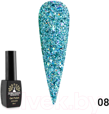 Гель-лак для ногтей Global Fashion Diamond Ball 008 (8мл)
