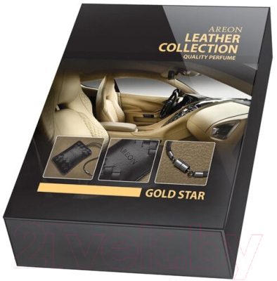 Ароматизатор автомобильный Areon Leather Collection Gold Star / ARE-ALC01