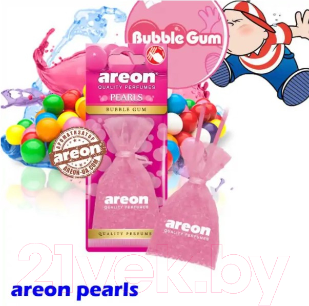 Ароматизатор автомобильный Areon Pearls Bubble Gum / ARE-ABP03 — фото 2