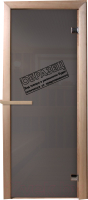Стеклянная дверь для бани/сауны Doorwood Графит 190x70.6 (хвоя) - 