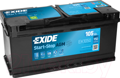 

Автомобильный аккумулятор Exide, EL1050