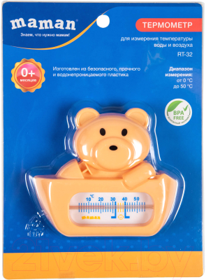 Детский термометр для ванны Maman Медведь RT-32 (бежевый)