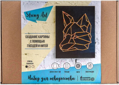 

Набор для творчества "изонить" String Art, Лиса минимализм A4М001