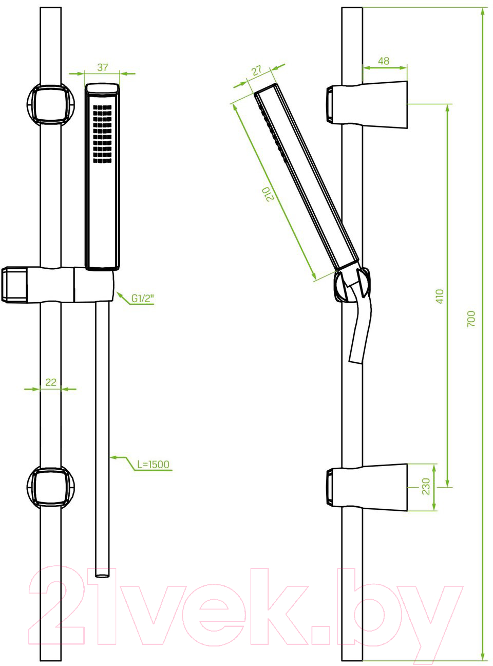 Душевой гарнитур Laveo Pola NAP81A1