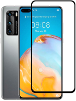 Защитное стекло для телефона Case Full Glue для Huawei P40 (глянец черный) - 