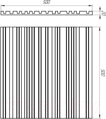 Гипсовая панель Eviro Barcode 500x500мм (белый)