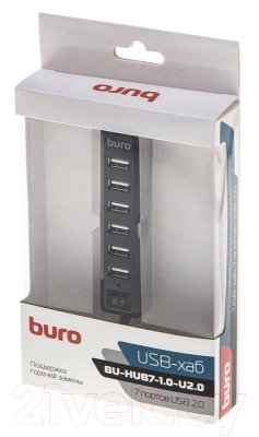 USB-хаб Buro BU-HUB7-1.0-U2.0 (черный)
