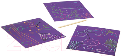 Изображение товара Набор для творчества Bondibon Цветная гравюра. Динозавры, животные, морские обитатели / ВВ1853