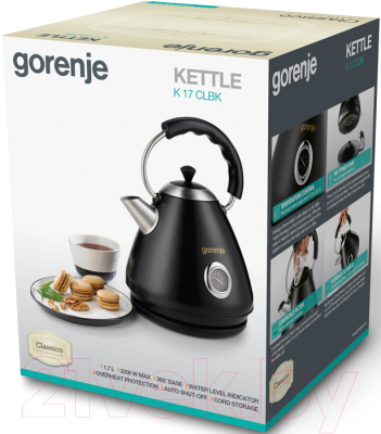 Изображение товара Электрочайник Gorenje K17CLBK