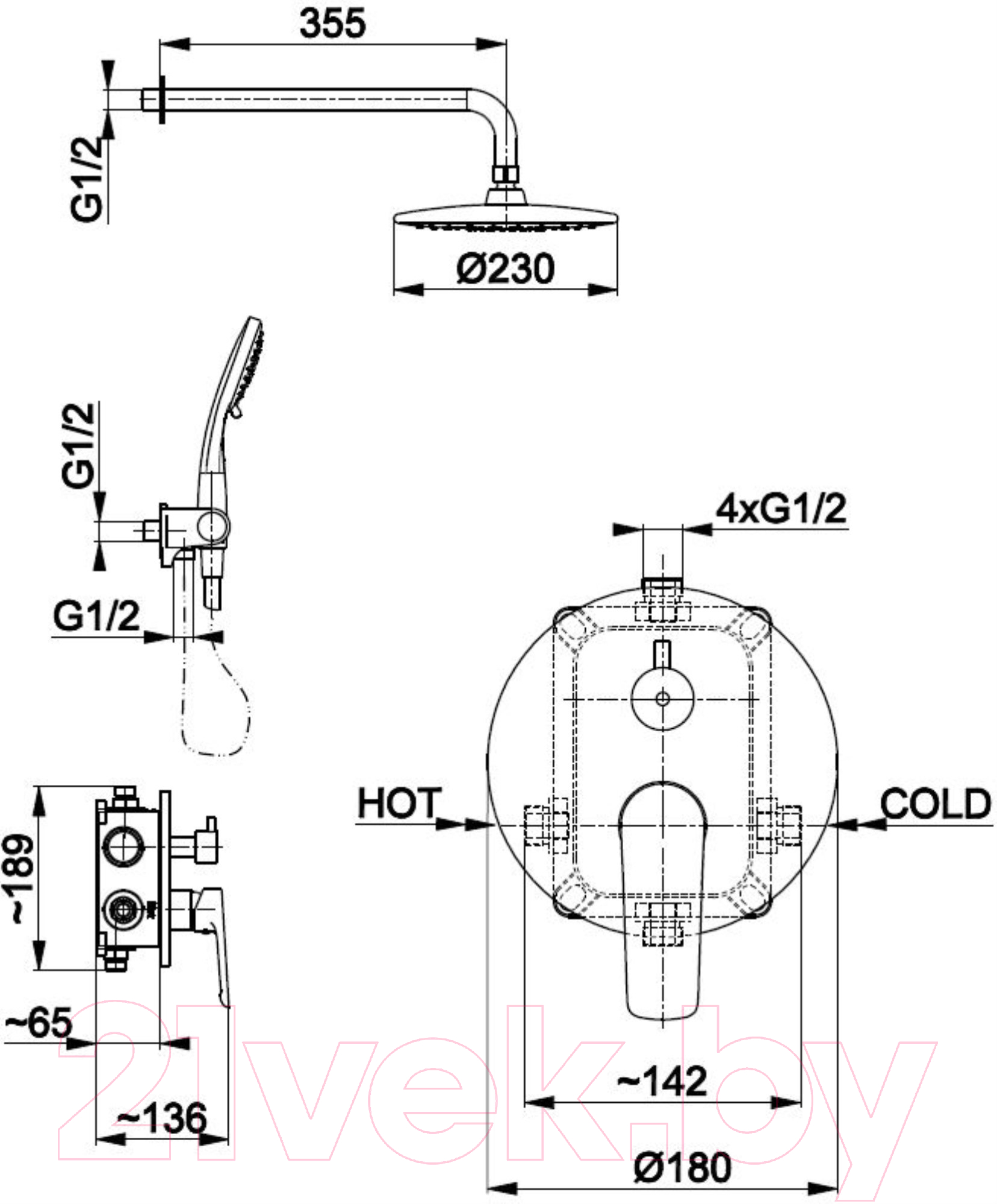 Душевая система Armatura Tanzanit 5029-501-00