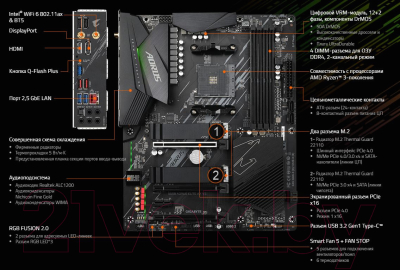Изображение товара Материнская плата Gigabyte B550 Aorus Elite AX V2