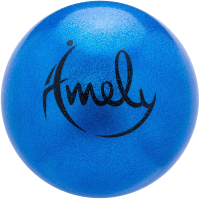 Мяч для художественной гимнастики Amely AGB-303 (19см, синий/блестки) - 