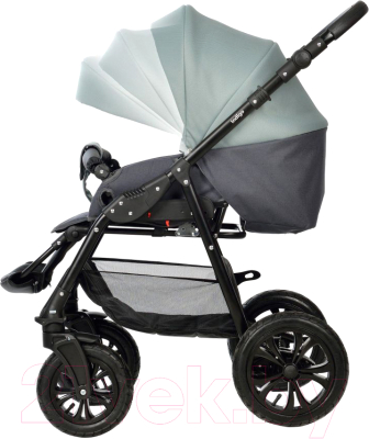 Детская универсальная коляска INDIGO Charlotte Sity 2 в 1 (Cs 02, темно-серый/шалфей)