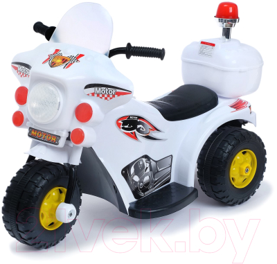 Детский мотоцикл Sima-Land Мотоцикл шерифа / 4378618 (белый)