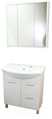 Шкаф с зеркалом для ванной СанитаМебель Прованс 101.750 (гасиенда)