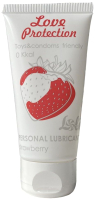 Лубрикант-гель Lola Games На водной основе Love Protection Strawberry / 180749  (50мл)