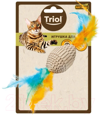 Игрушка для кошек Triol Natural Мяч для регби с перьями / 22171051