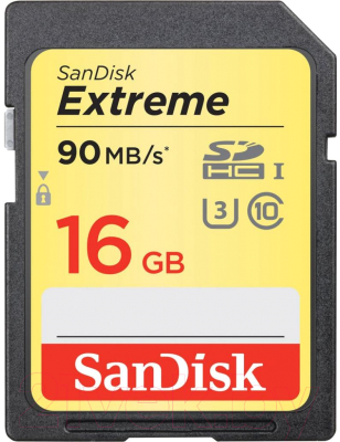 Карта памяти SanDisk Extreme SDHC Card 16GB (SDSDXNE-016G-GNCIN)
