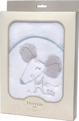 Полотенце с капюшоном Perina Мышка ПД-01.90 (белый)
