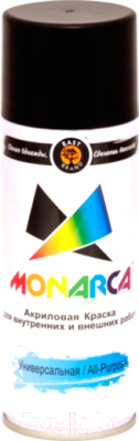 Краска Monarca Универсальная RAL 9005 (400мл, черный глянцевый)