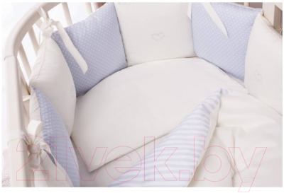 Комплект постельный для малышей Perina Неженка Oval / НО7.4 (7 предметов, голубой)