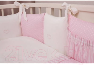 Комплект постельный для малышей Perina Неженка Oval / НО7.3 (7 предметов, розовый)