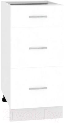 Шкаф-стол кухонный Кортекс-мебель Корнелия Мара НШ40р3ш без столешницы (белый)