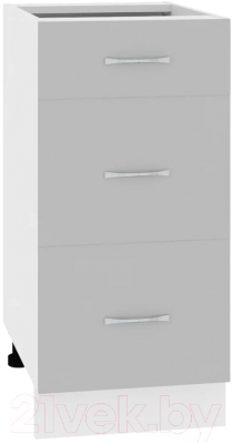 Шкаф-стол кухонный Кортекс-мебель Корнелия Мара НШ40р3ш без столешницы (серый)