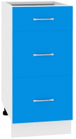 Шкаф-стол кухонный Кортекс-мебель Корнелия Мара НШ40р3ш без столешницы (синий) - 